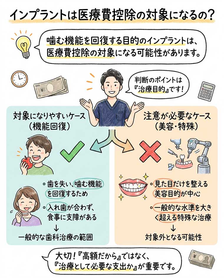 インプラントは医療費控除の対象になるの？の図解