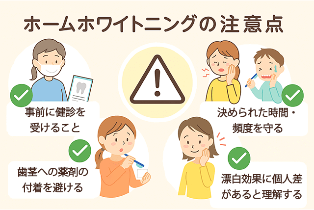 ホームホワイトニングの注意点