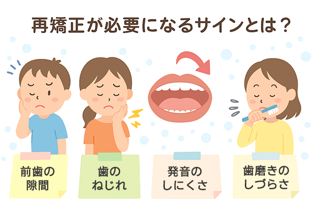 再矯正が必要になるサイン