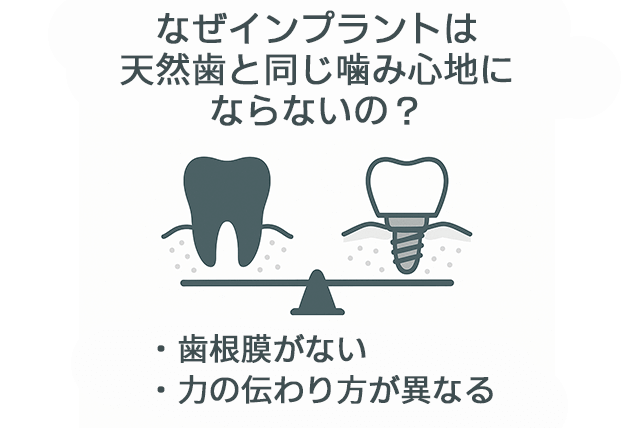 インプラントと天然歯の噛みごこちの違い