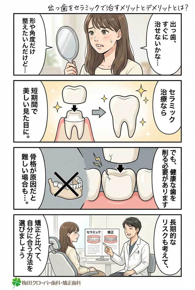 出っ歯をセラミックで治すメリットとデメリットとは？