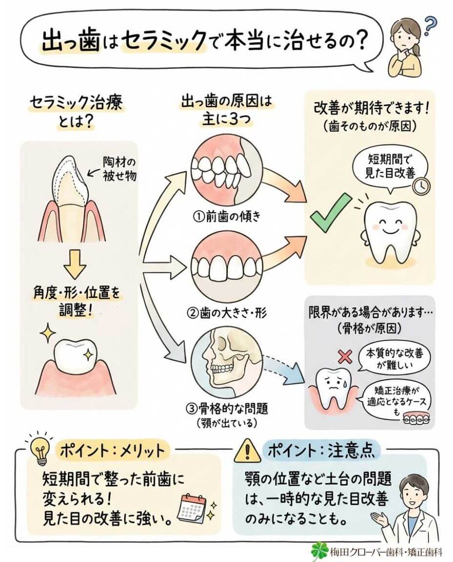 出っ歯はセラミックで本当に治せるの？