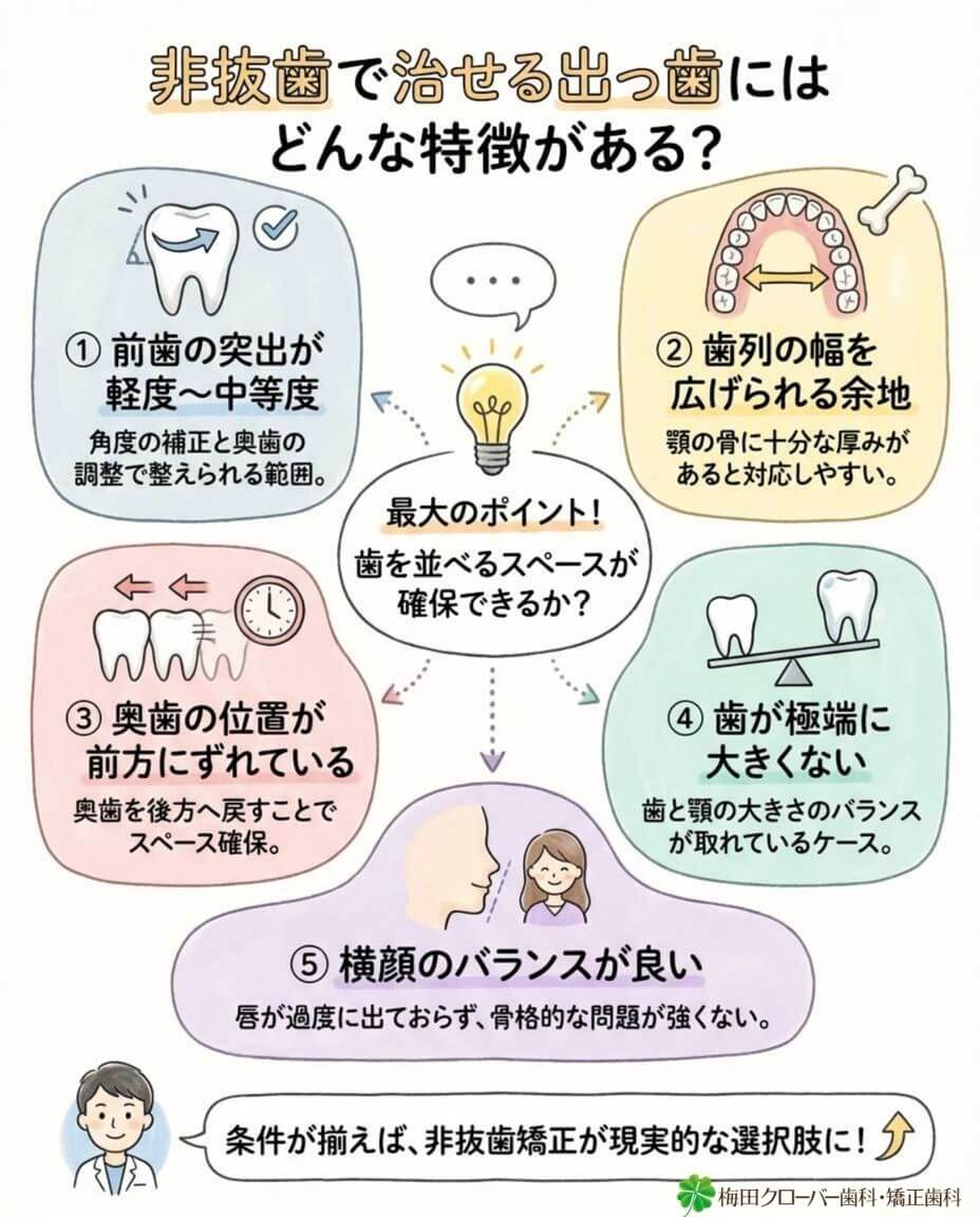 非抜歯で治せる出っ歯の特徴