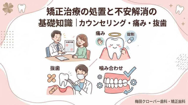 矯正治療の処置と不安解消の基礎知識｜カウンセリング・痛み・抜歯・噛み合わせ