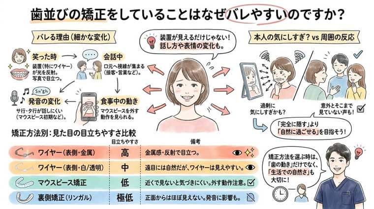 矯正していることはなぜバレやすいのですか？の図解