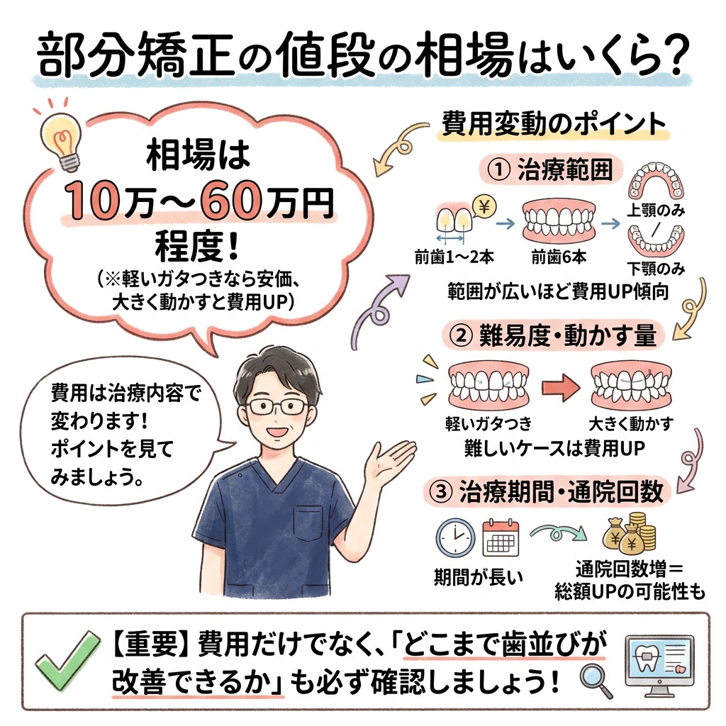 部分矯正の値段の相場はいくら？の図解