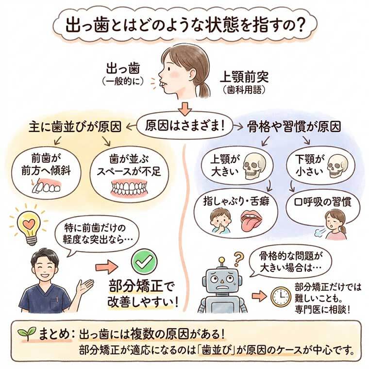 出っ歯とはどのような状態を指すの？の図解
